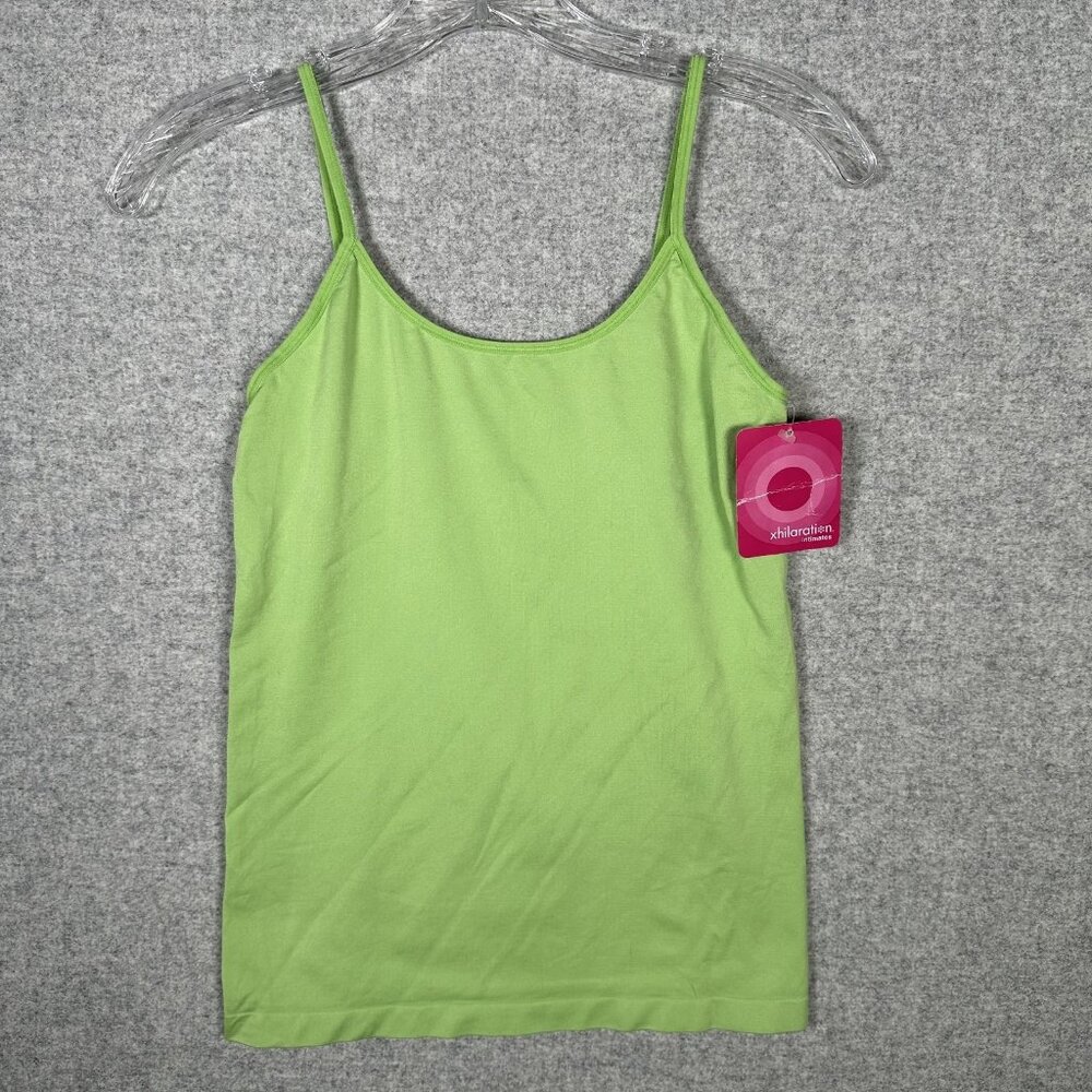 NWT Xhilaration XL Green Cami Tank Top Stretch Y2K 2001Juniors Round Neck